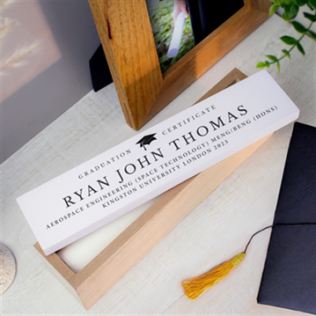 Personalised Graduation Wood Certificate Holder Product Image