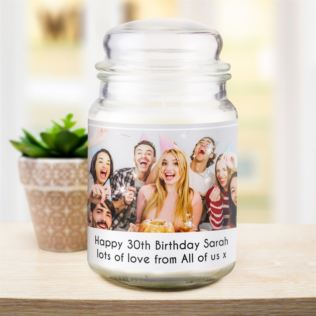 Personalised Photo Upload Scented Jar Candle Product Image