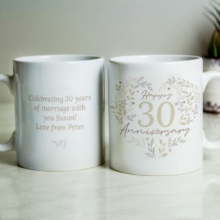 Personalised 30th Pearl Wedding Anniversary Mug Product Image