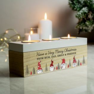 Personalised Gonk Christmas Triple Tea Light Box Product Image