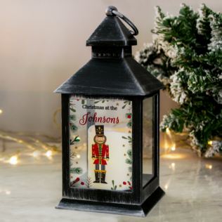 Personalised Christmas Nutcracker Black Lantern Product Image