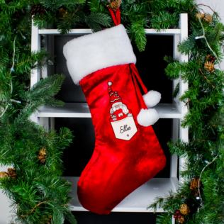 Personalised Gonk Family Red Christmas Stocking- Female Product Image