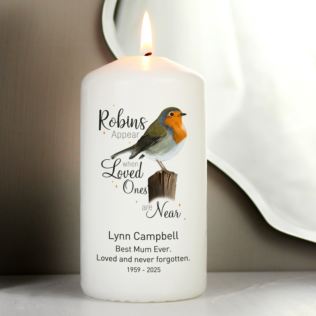 Personalised Robin Appear When Loved Ones Are Near Candle Product Image