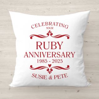 Personalised Ruby Anniversary Classic Cushion Product Image