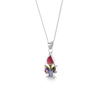 Real Flower Teardrop Pendant Necklace Product Image