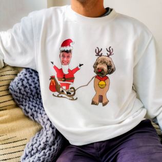 Personalised Photo Dog and Owner Christmas Sweatshirt Product Image