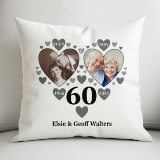 Personalised Then and Now Diamond Anniversary Photo Cushion Product Image