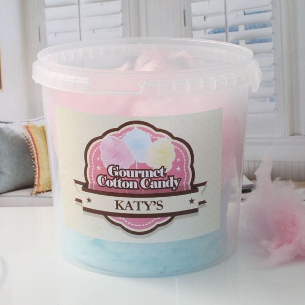 Personalised Bucket Of Candy Floss 9 Flavours The T Experience