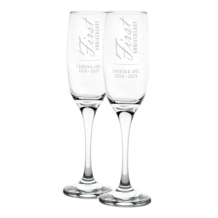 Personalised 1st Anniversary Champagne Flutes product image