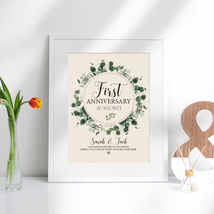 Personalised 1st Wedding Anniversary (Paper) Framed Photo Print | The Gift Experience