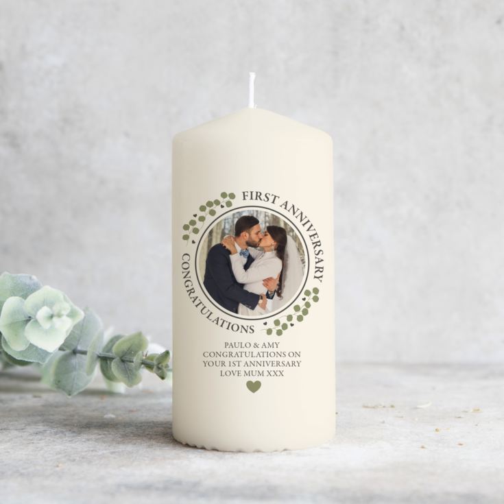 Personalised First Anniversary Photo Candle product image