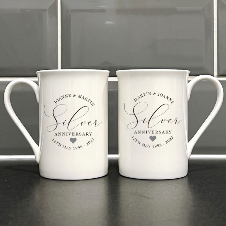 Personalised 25th Anniversary Bone China Mugs product image