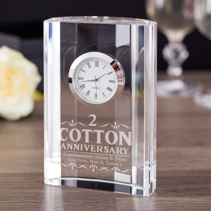 Engraved Second Wedding Anniversary Mantel Clock | The Gift Experience