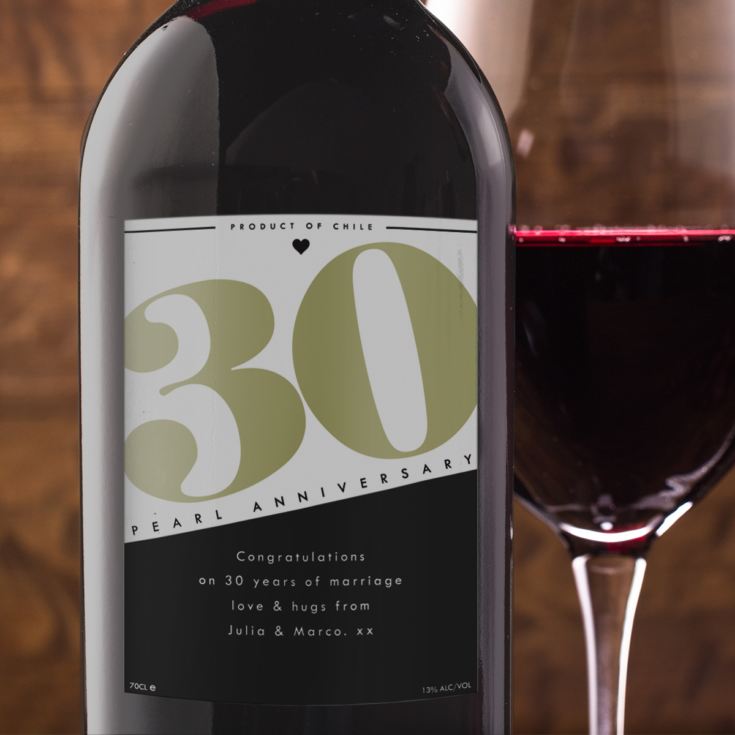 Personalised 30th Anniversary Red Wine product image