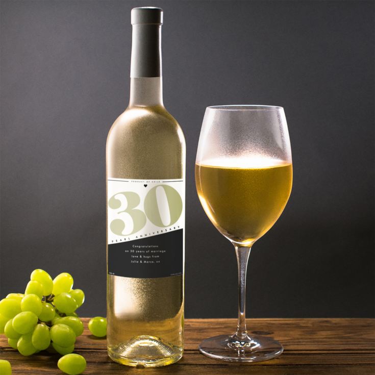 Personalised 30th Anniversary White Wine product image