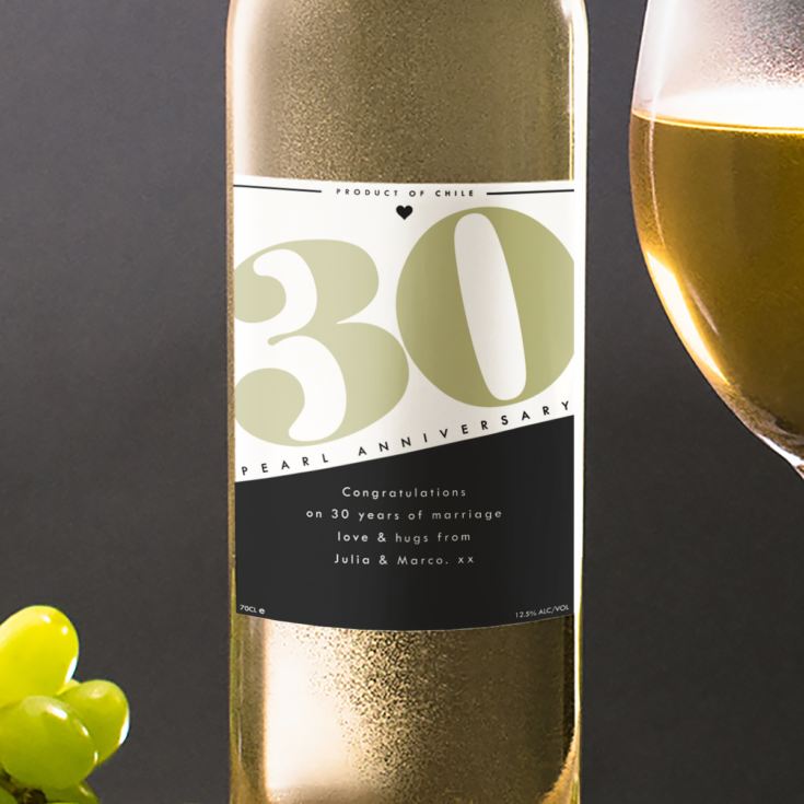 Personalised 30th Anniversary White Wine product image