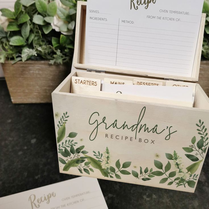 Grandma Personalised Floral Recipe Box | The Gift Experience