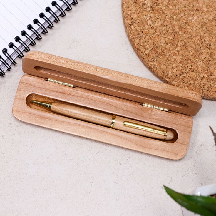 Luxury Personalised Maple Wood Pen and Box Set | The Gift Experience