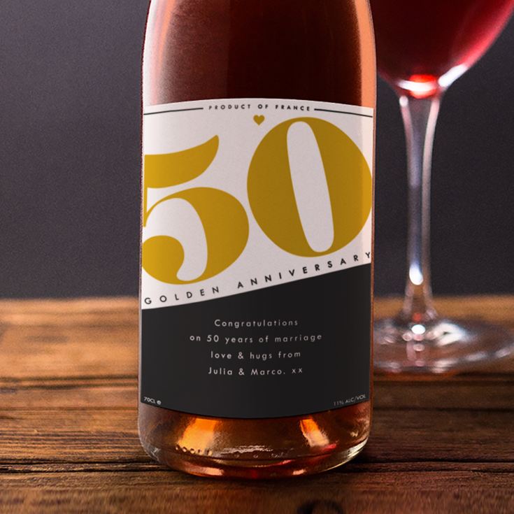 Personalised 50th Anniversary Rose Wine product image