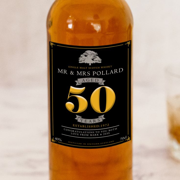 Personalised 50th Wedding Anniversary Single Malt Whisky product image