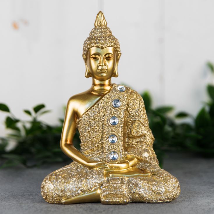 Gold Sitting Thai Buddha Figurine 17cms product image