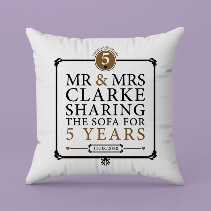 Personalised 5th Anniversary Sharing The Sofa Cushion product image