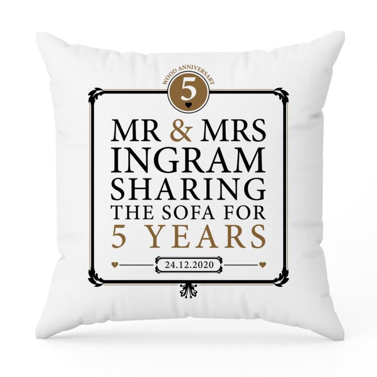 Personalised 5th Anniversary Sharing The Sofa Cushion product image