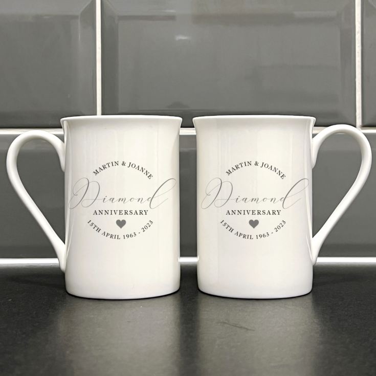 Personalised 60th Anniversary Bone China Mugs product image