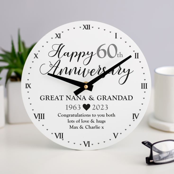 Personalised 60th Anniversary Clock product image