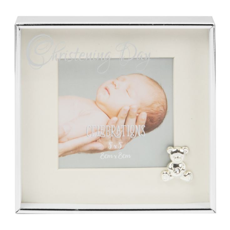 silver christening photo frame
