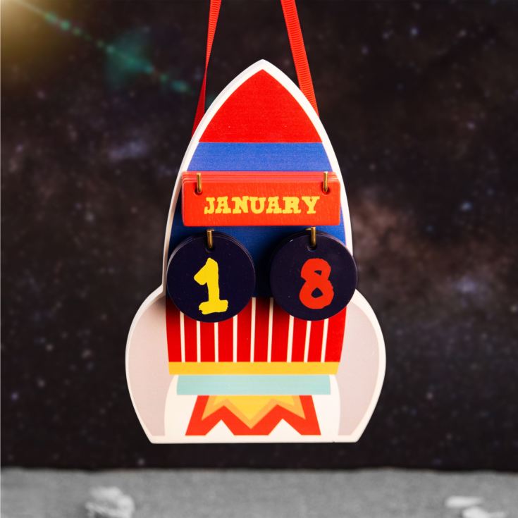 Space Explorer Hanging Calendar Rocket Ship Plaque The Gift Experience