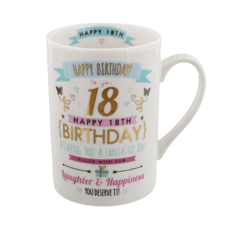 Signography Birthday Mug Pink & Gold Design - 18 | The Gift Experience