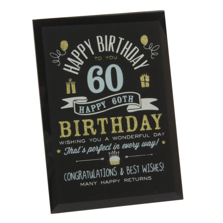 Signography 60th Birthday Glass Plaque | The Gift Experience