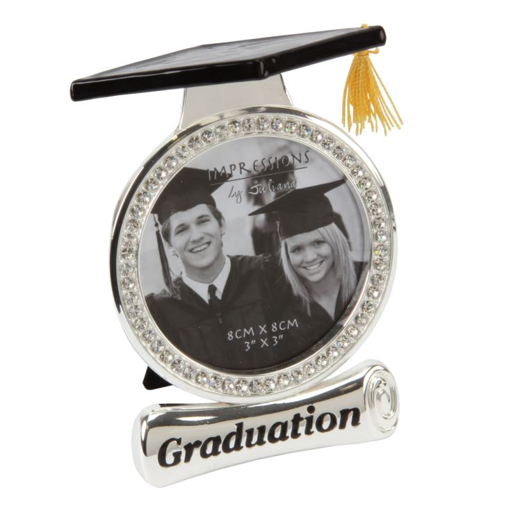 3" x 3" - Mortar Board Graduation Photo Frame with Crystals product image