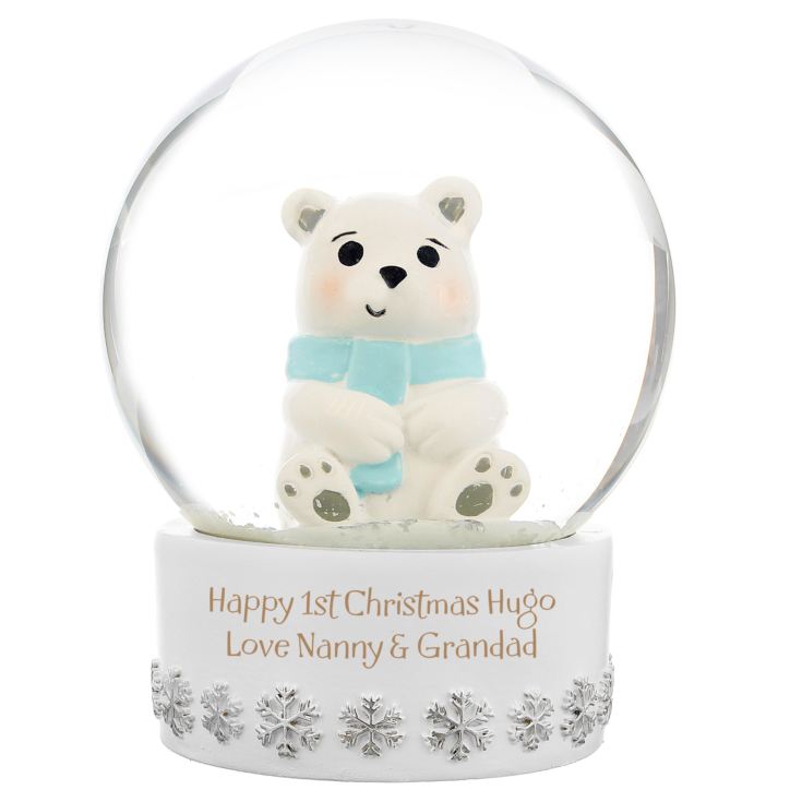 Personalised Polar Bear Snow Globe | The Gift Experience