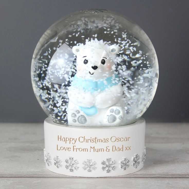 Personalised Polar Bear Snow Globe | The Gift Experience