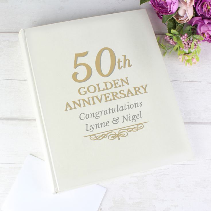 Personalised 50th Golden Anniversary Traditional Photo Album | The Gift ...