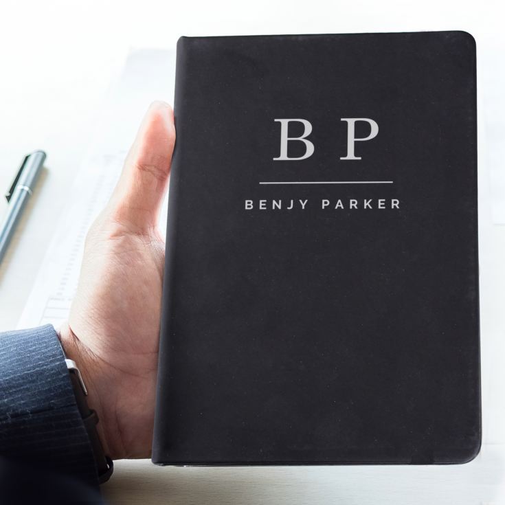 Personalised Initials Black Hardback Notebook product image