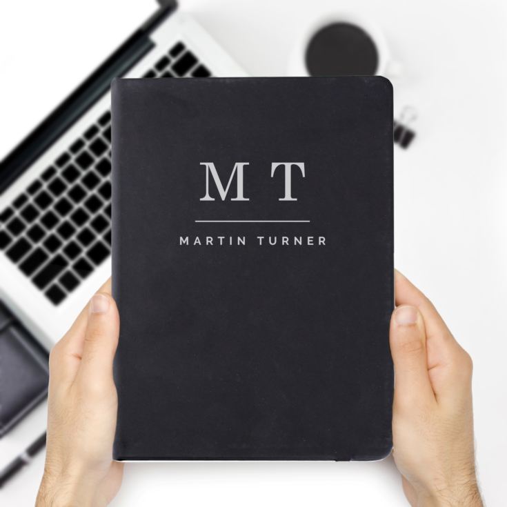 Personalised Initials Black Hardback Notebook product image