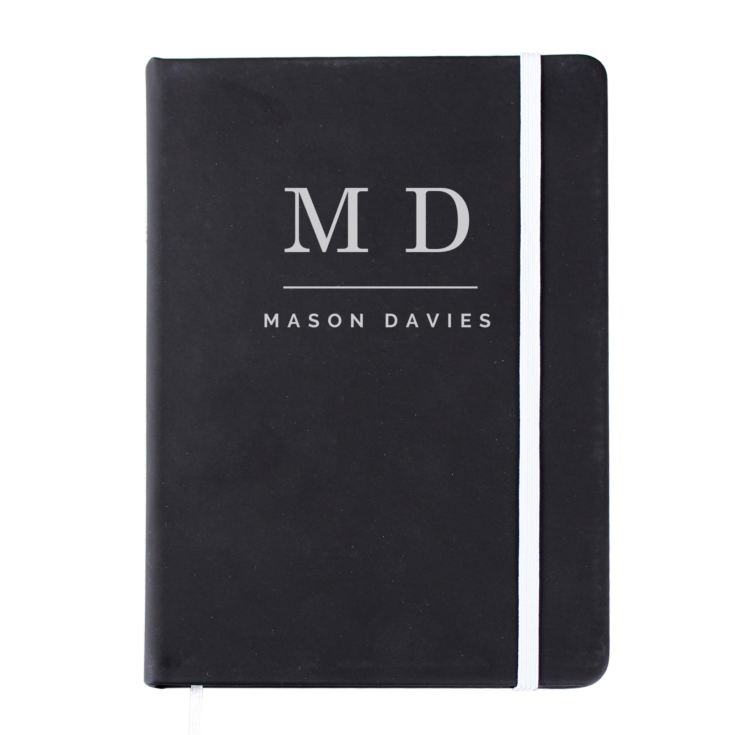 Personalised Initials Black Hardback Notebook product image