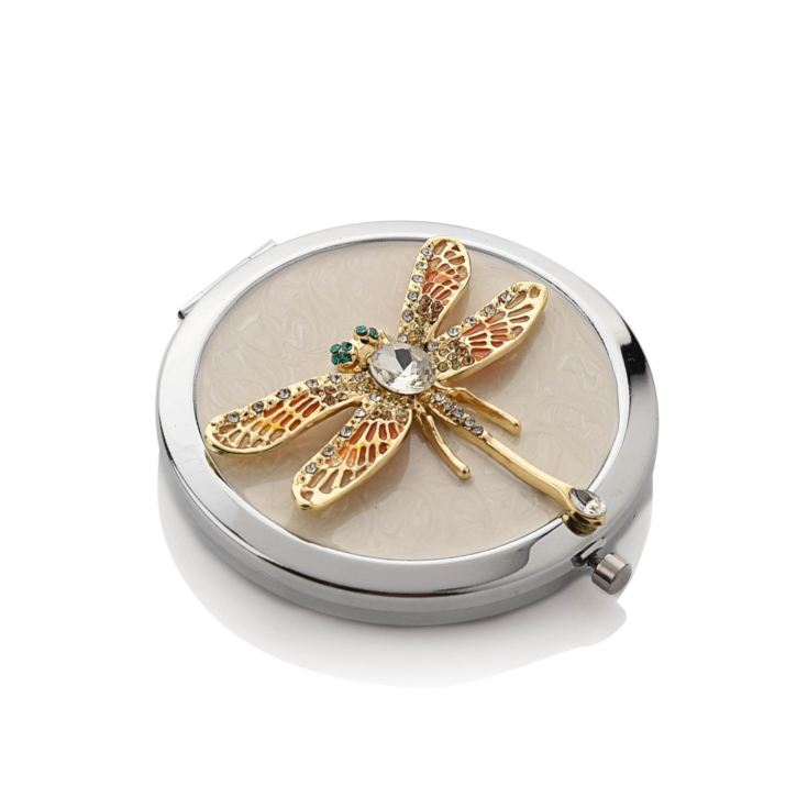 Sophia Yellow & Gold Dragonfly Compact Mirror product image