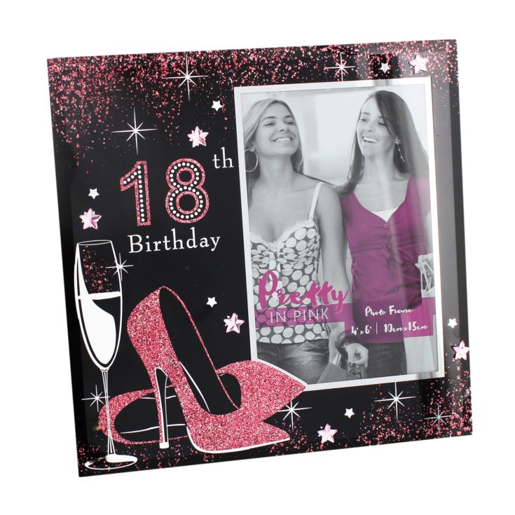 'Pretty In Pink'  Glass Frame - 18th Birthday - 4" x 6" product image