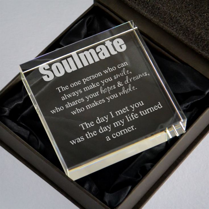 Personalised Engraved Soulmate Glass Keepsake product image