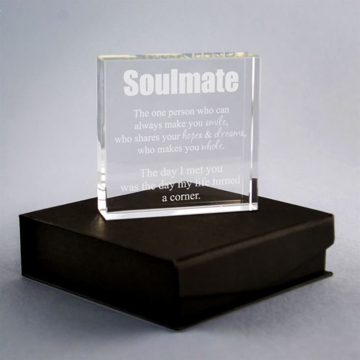 Personalised Engraved Soulmate Glass Keepsake product image