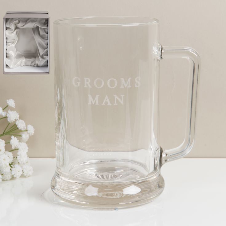 AMORE BY JULIANA® Glass Tankard - Grooms Man product image