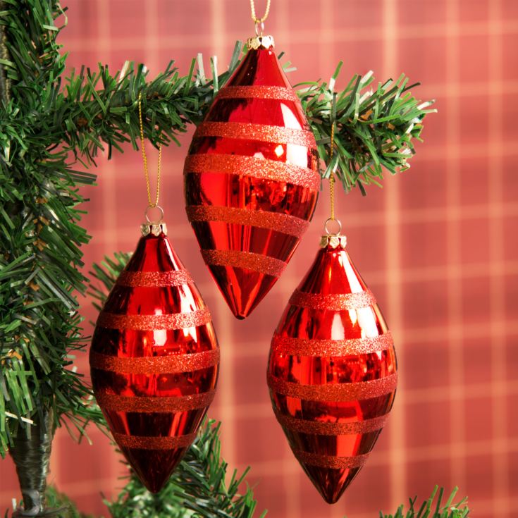 Set of 3 Two Tone Shuttle Tree Baubles | The Gift Experience