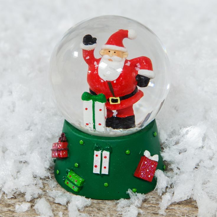 Hand Painted Resin Santa with Gift Snow Globe | The Gift Experience