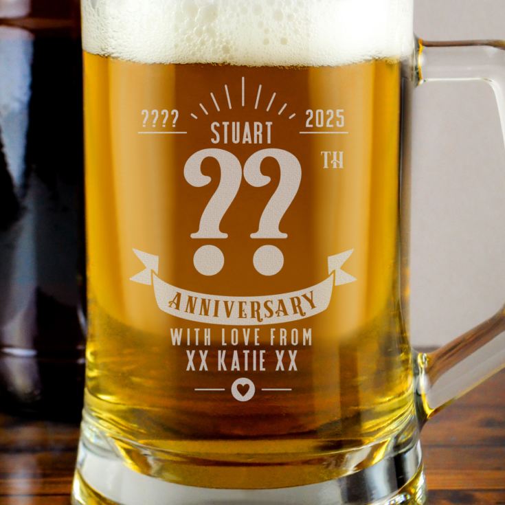 Personalised Anniversary Glass Tankard product image