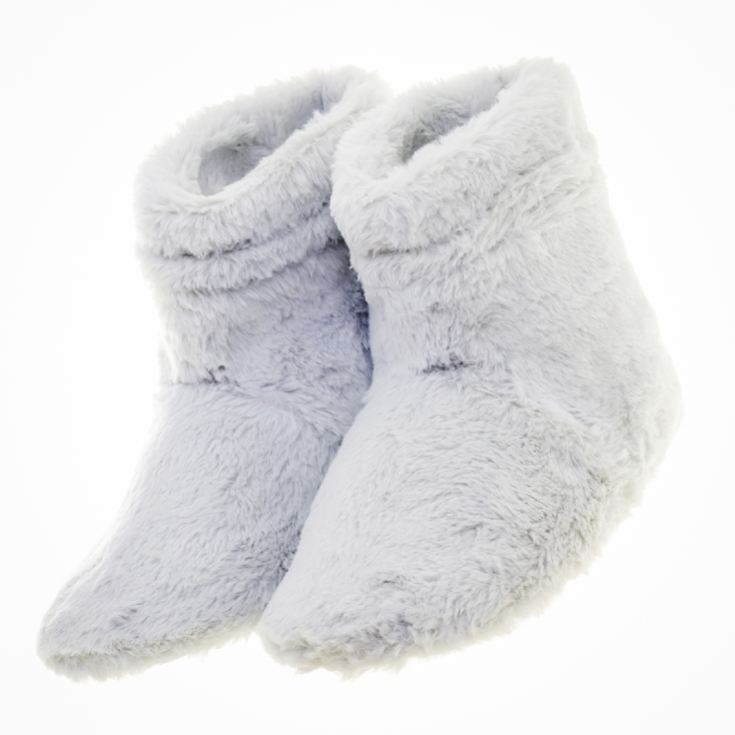 Grey Faux Fur Microwaveable Slipper Boots product image