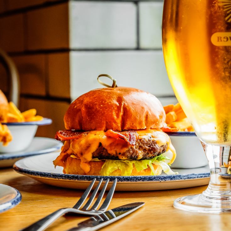 Gourmet Burger Meal and Craft Beer for Two product image